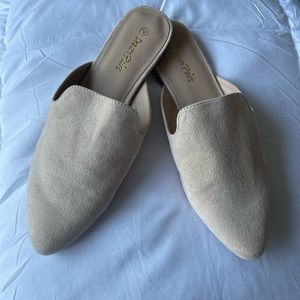 Suede mule slides